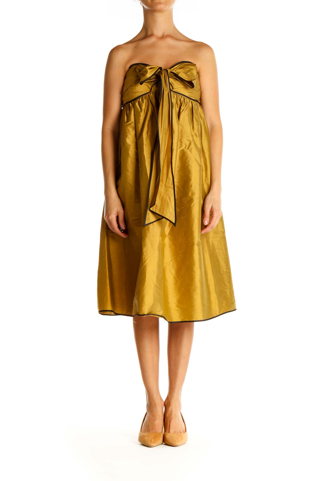 Gold Semi-Formal Fit & Flare Dress