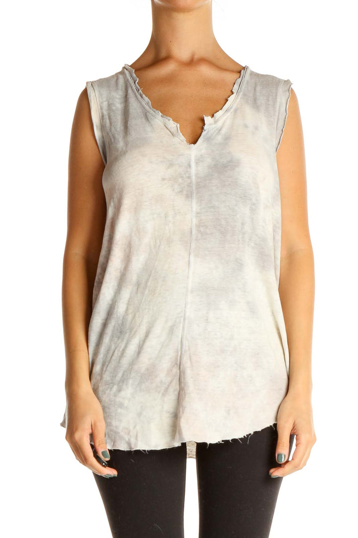 Gray Tie And Dye Chic Tank Top