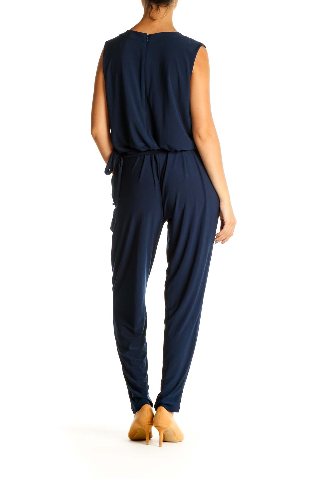 Blue Solid Jumpsuit