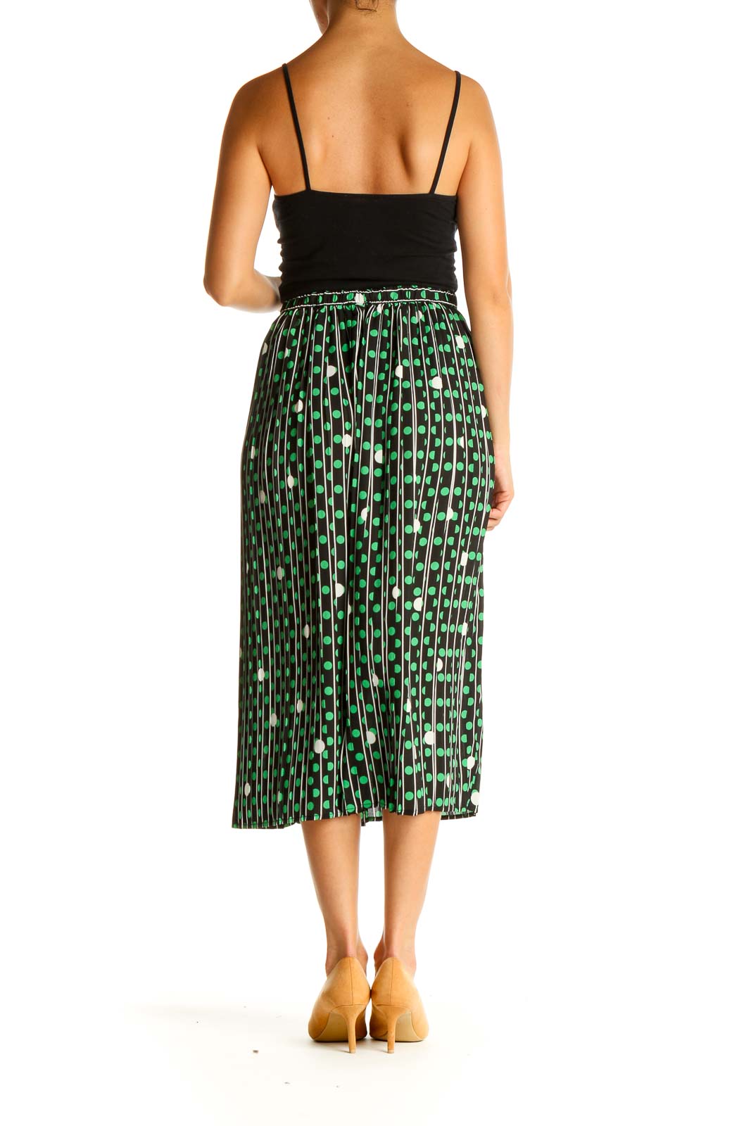 Green Printed All Day Wear Straight Skirt