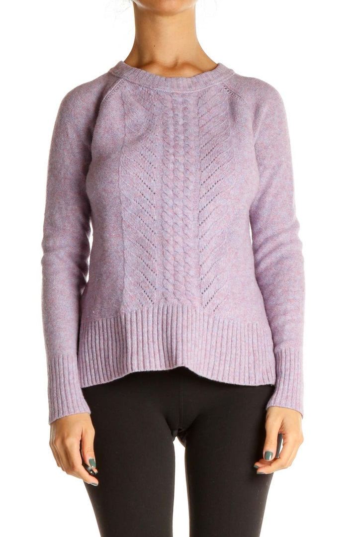 Purple Textured All Day Wear Sweater