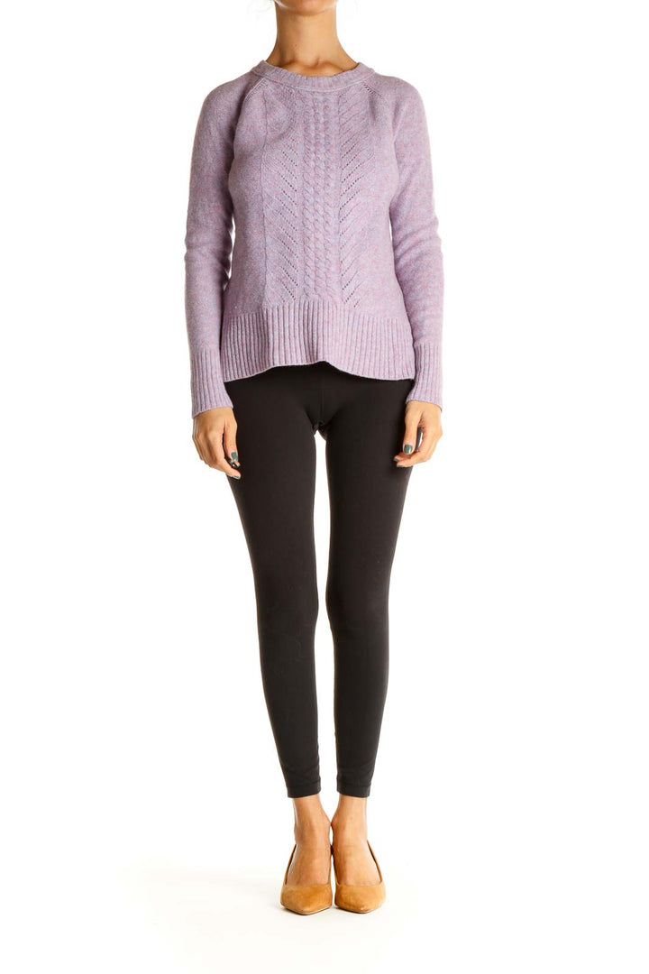 Purple Textured All Day Wear Sweater