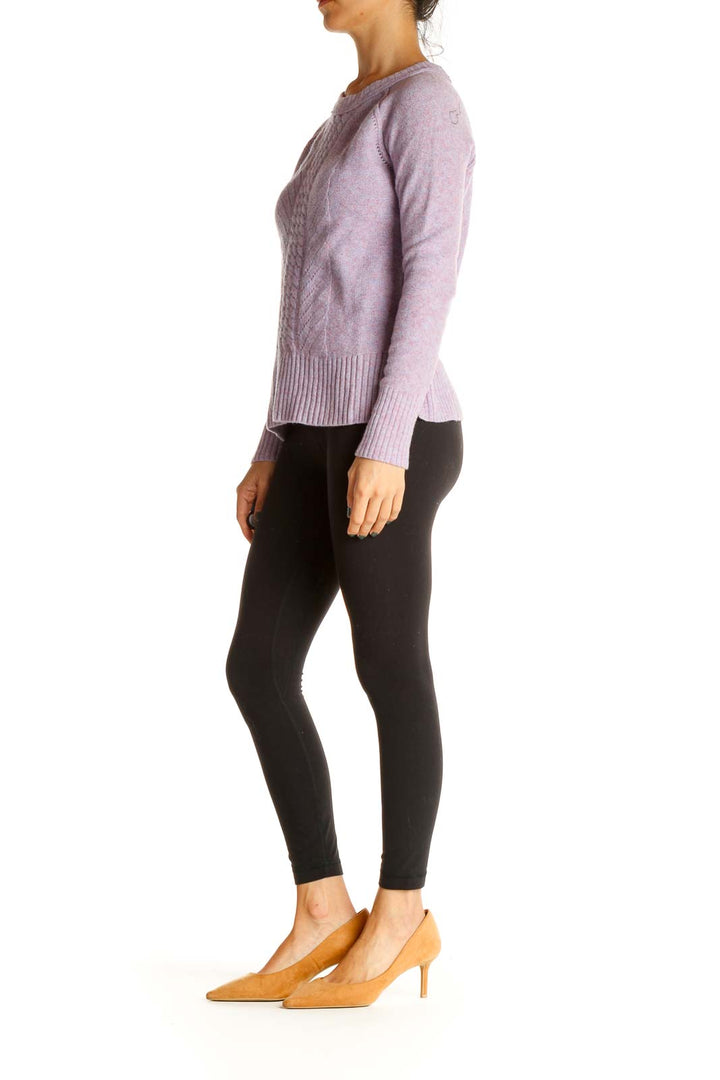 Purple Textured All Day Wear Sweater