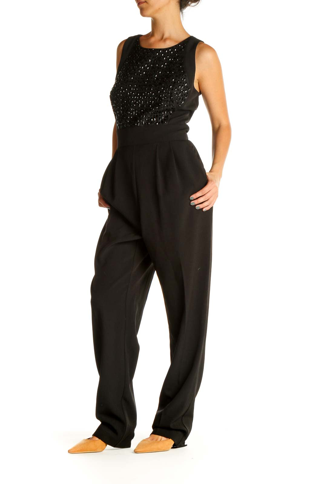 Black Sequin Jumpsuit