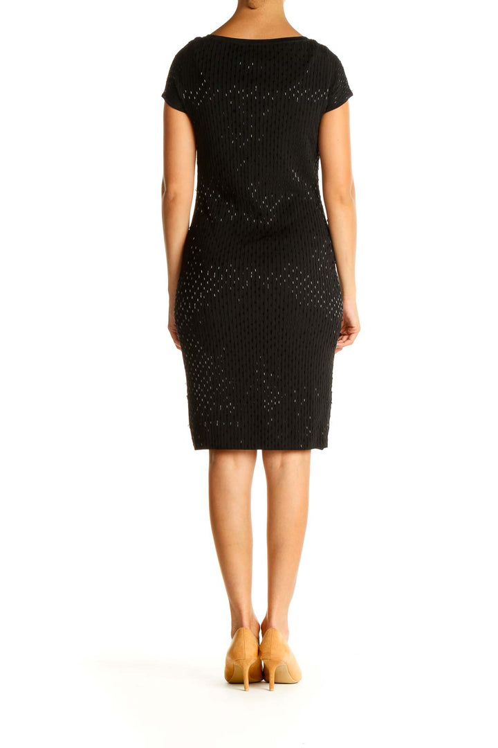 Black Sequin Classic Sheath Dress