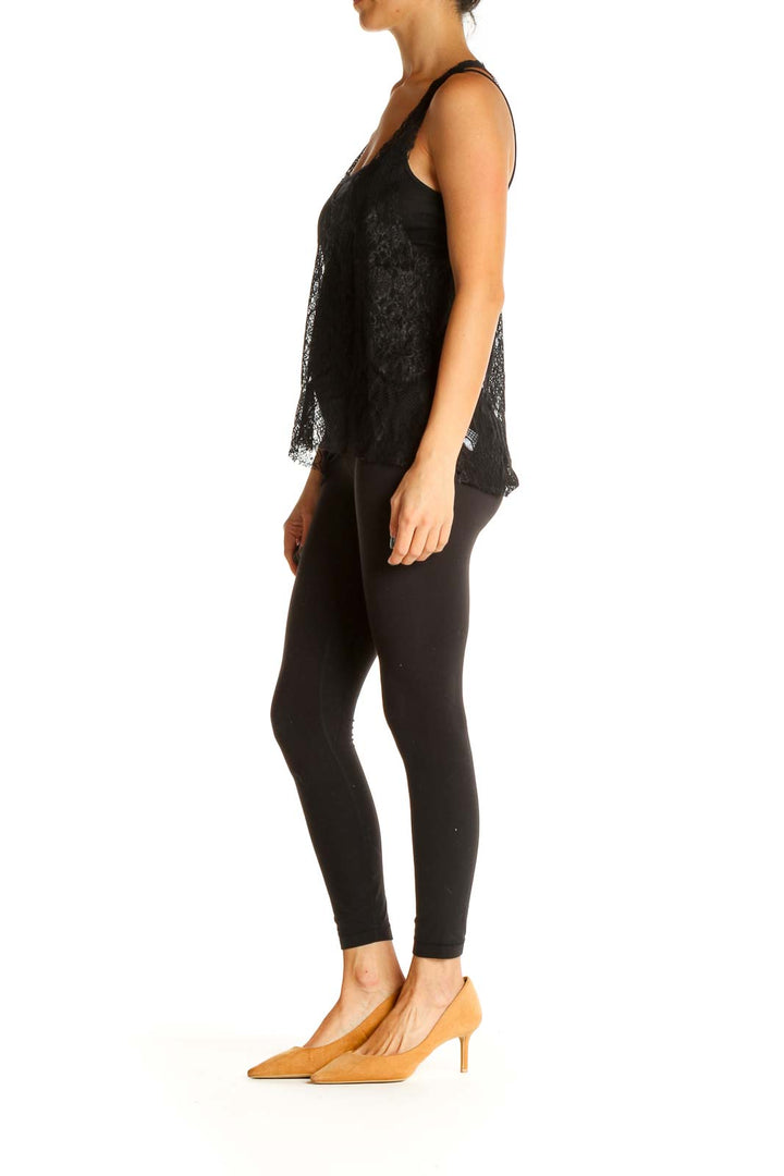 Black Lace Bohemian Tank Top