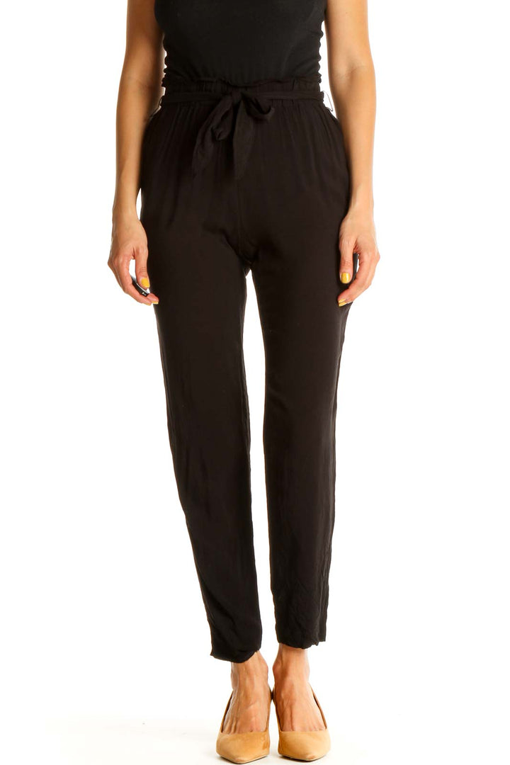 Black Solid All Day Wear Trousers