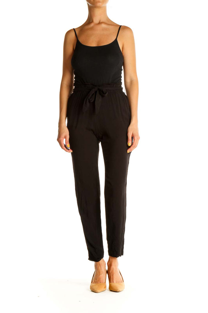 Black Solid All Day Wear Trousers