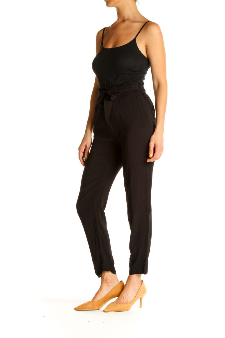 Black Solid All Day Wear Trousers