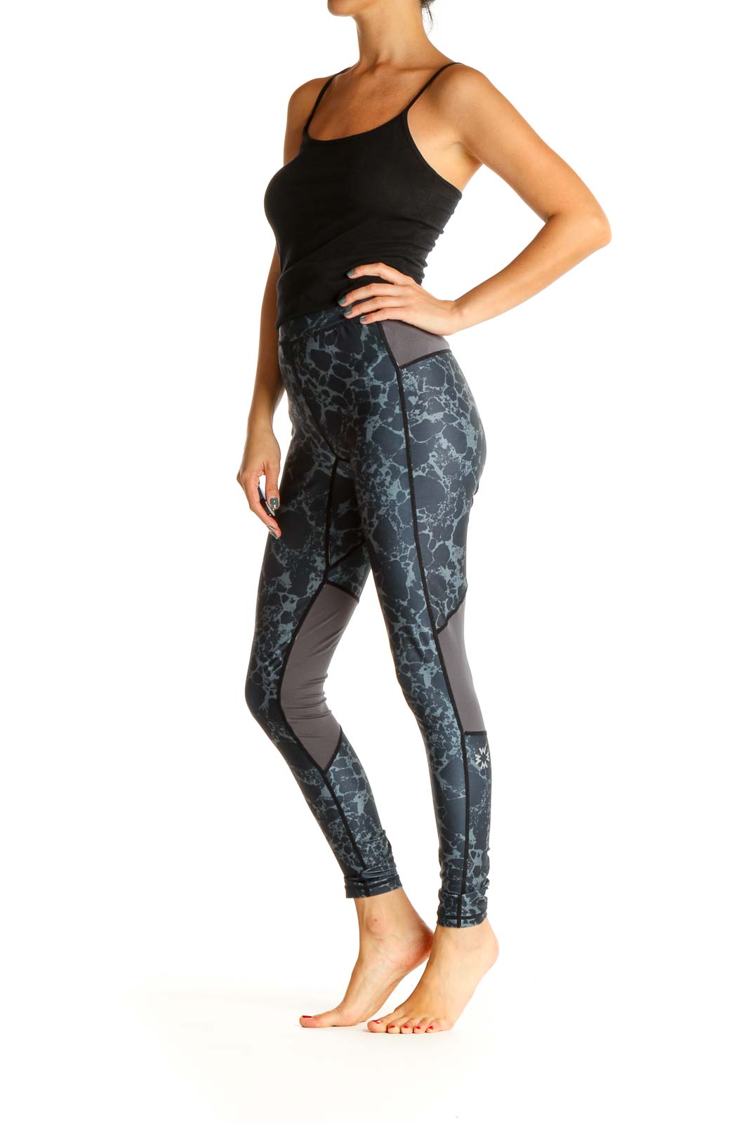 Gray Tie And Dye Activewear Leggings