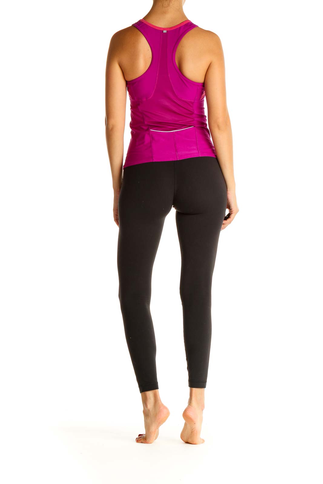 Pink Solid Activewear Tank Top