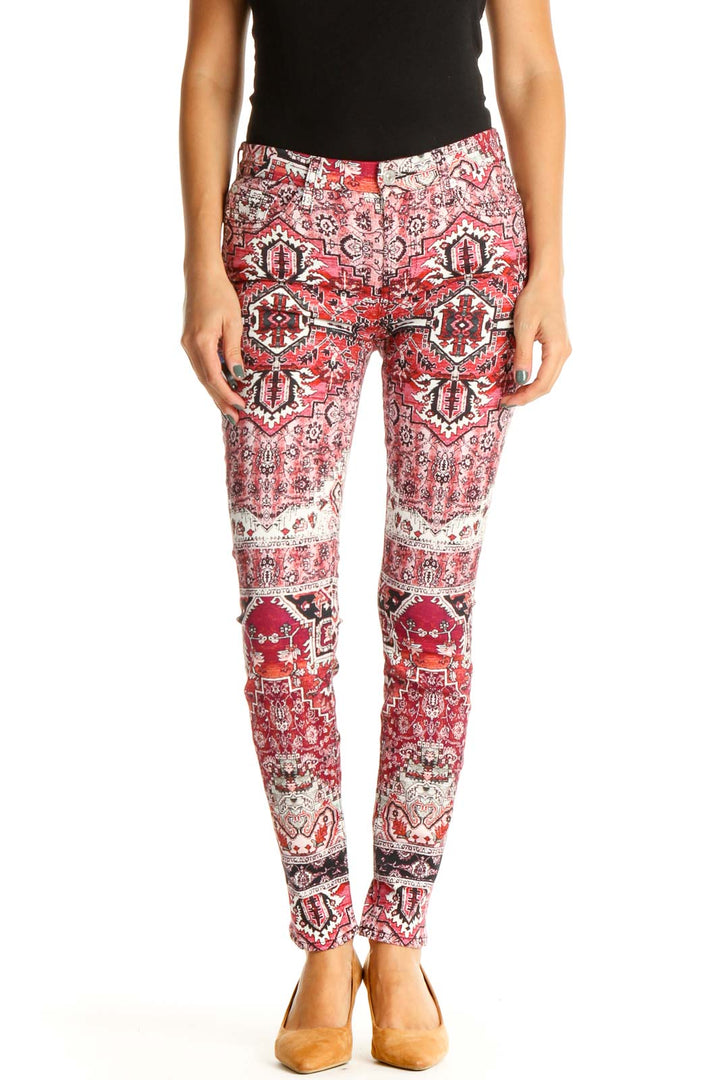 Pink Printed All Day Wear Skinny Pants