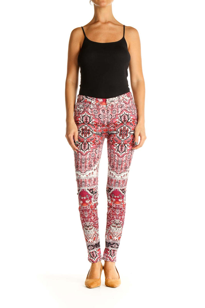 Pink Printed All Day Wear Skinny Pants