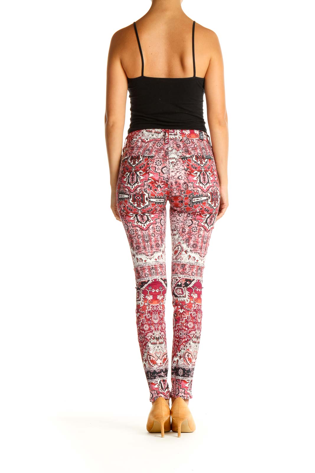 Pink Printed All Day Wear Skinny Pants