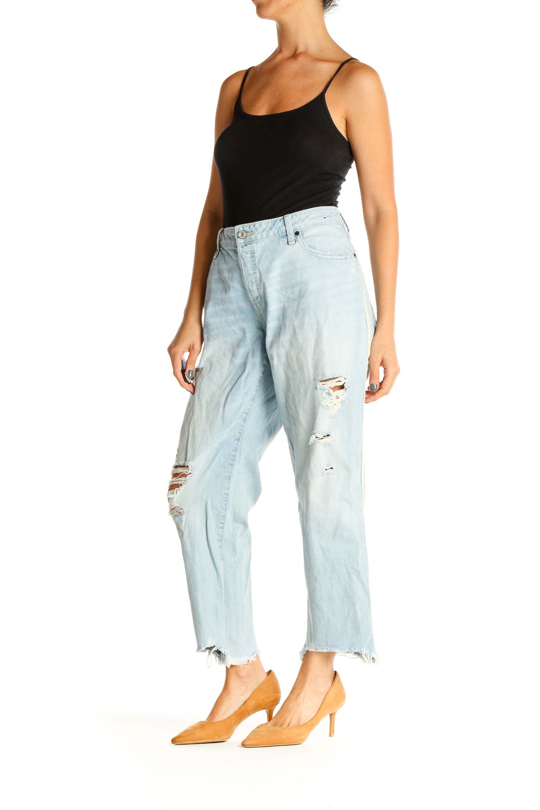 Blue Straight Leg Jeans