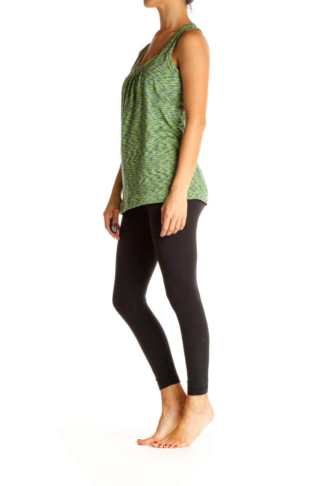 Green Printed Activewear Tank Top