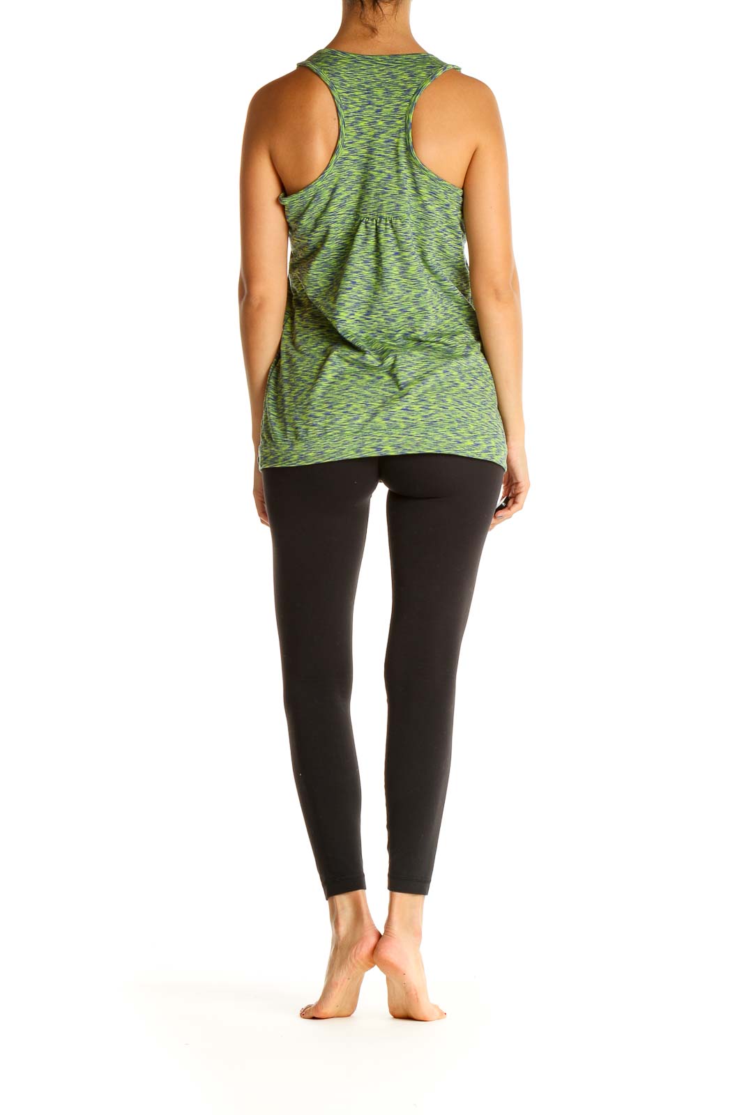 Green Printed Activewear Tank Top