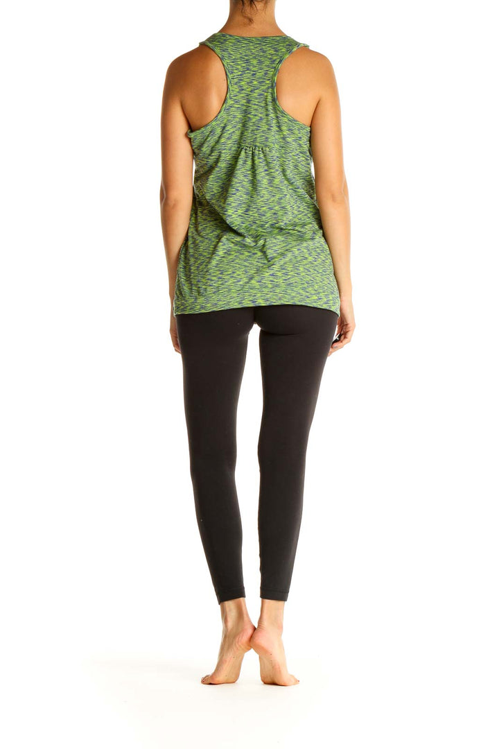 Green Printed Activewear Tank Top