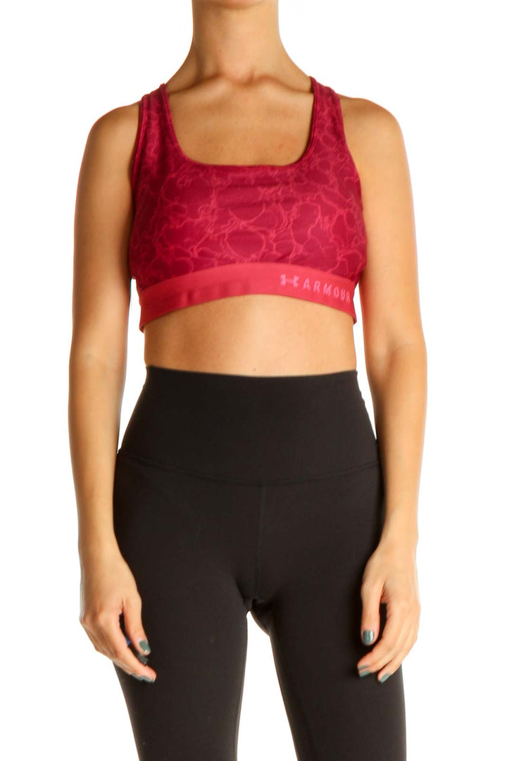 Red Printed Sports Bra