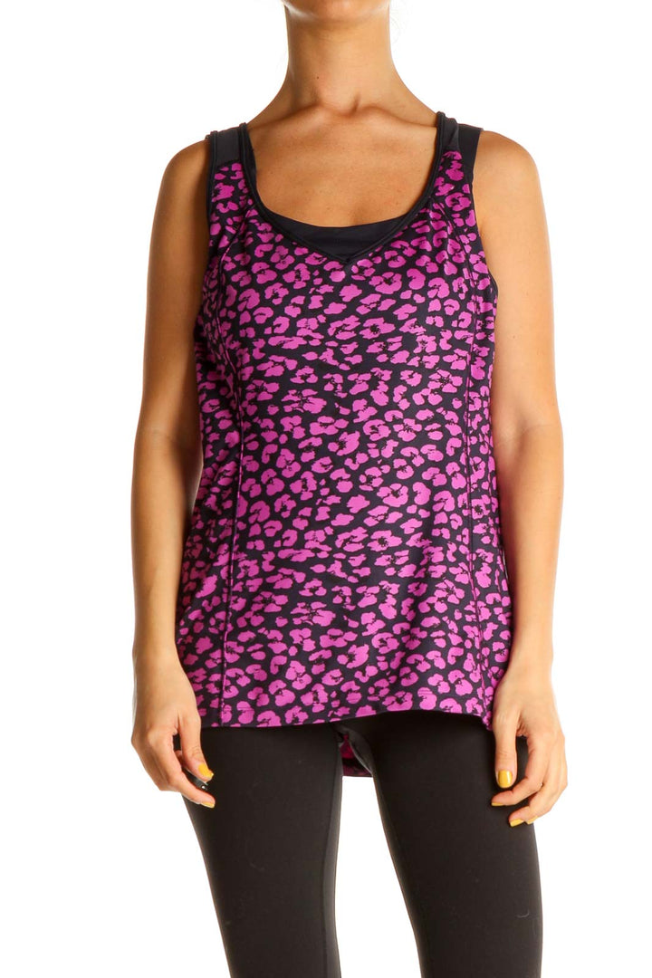 Pink Animal Print Activewear Tank Top