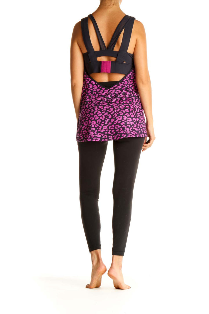 Pink Animal Print Activewear Tank Top