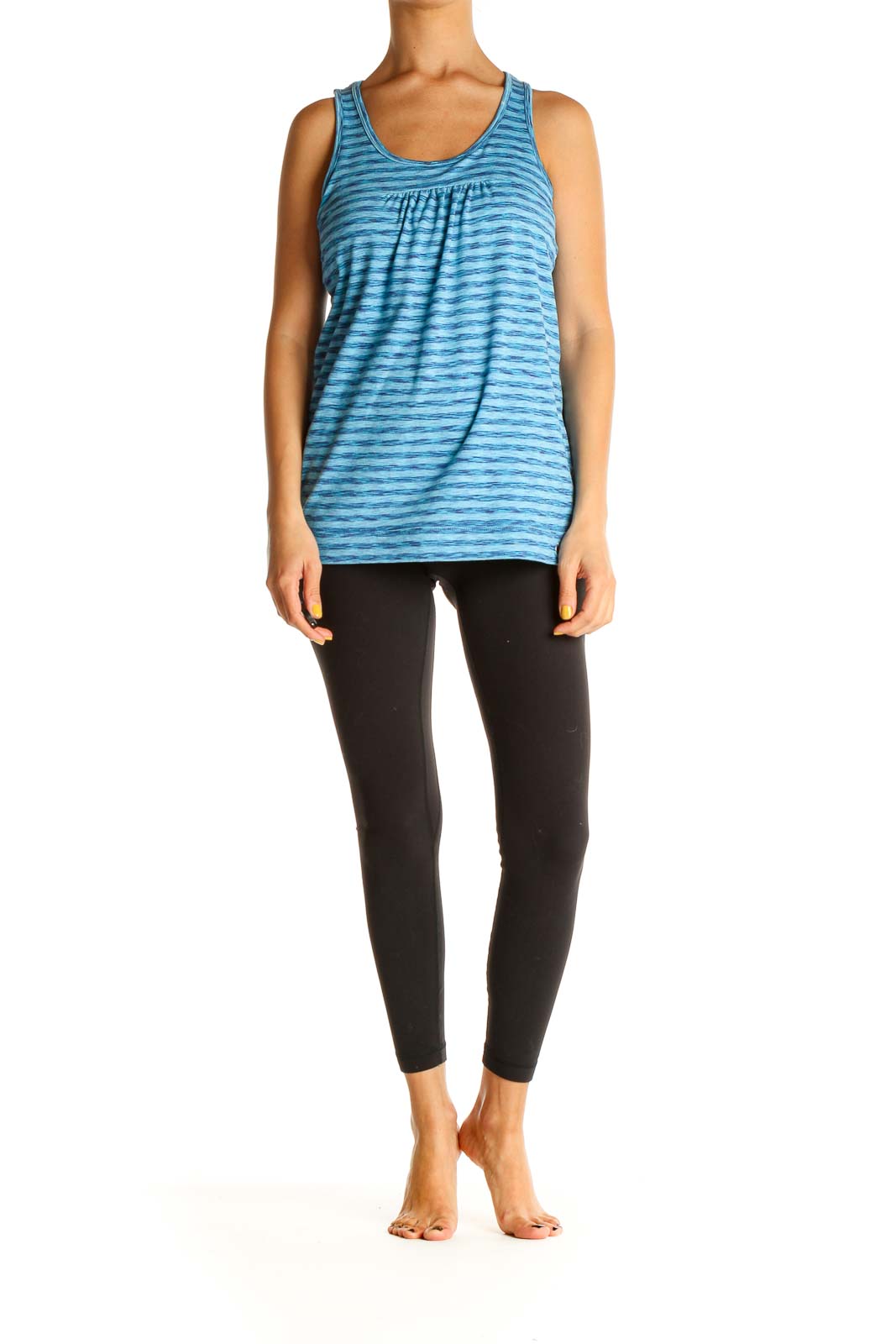 Blue Striped Activewear Tank Top