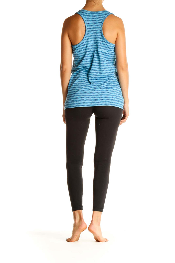 Blue Striped Activewear Tank Top