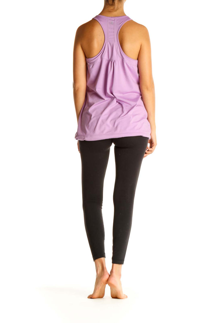 Purple Solid Activewear Tank Top