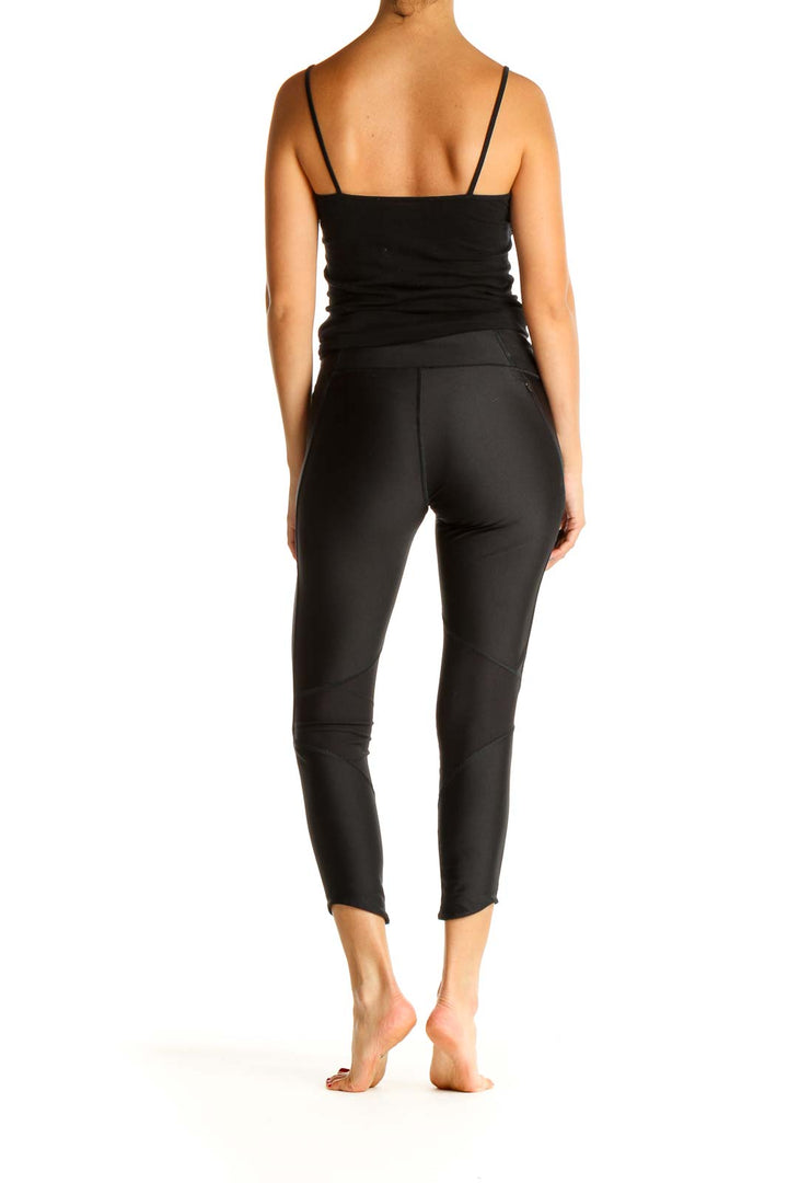 Black Solid Casual Leggings