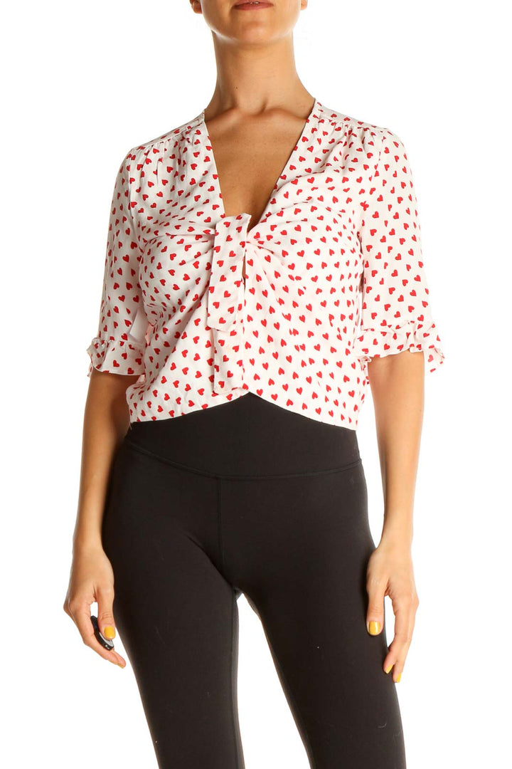 Red Heart Polka Dot All Day Wear Shirt