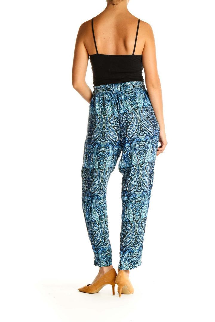 Blue Printed Bohemian Pants