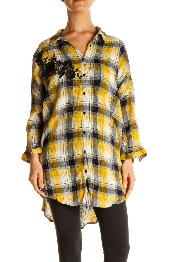 Yellow Checkered All Day Wear Shirt