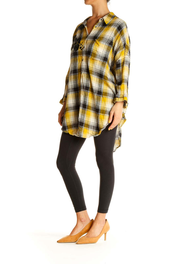 Yellow Checkered All Day Wear Shirt