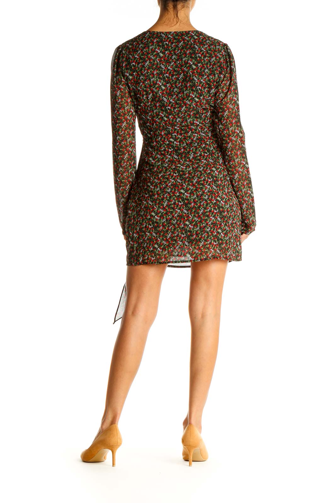 Red Floral Print Day Sheath Dress