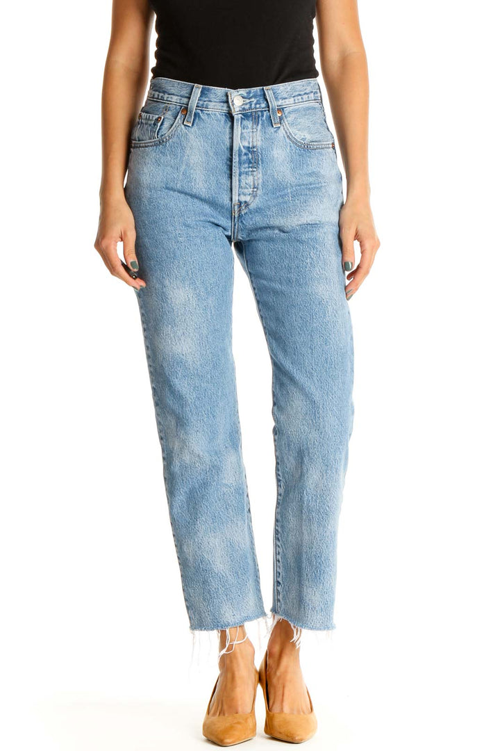 Blue Straight Leg Jeans