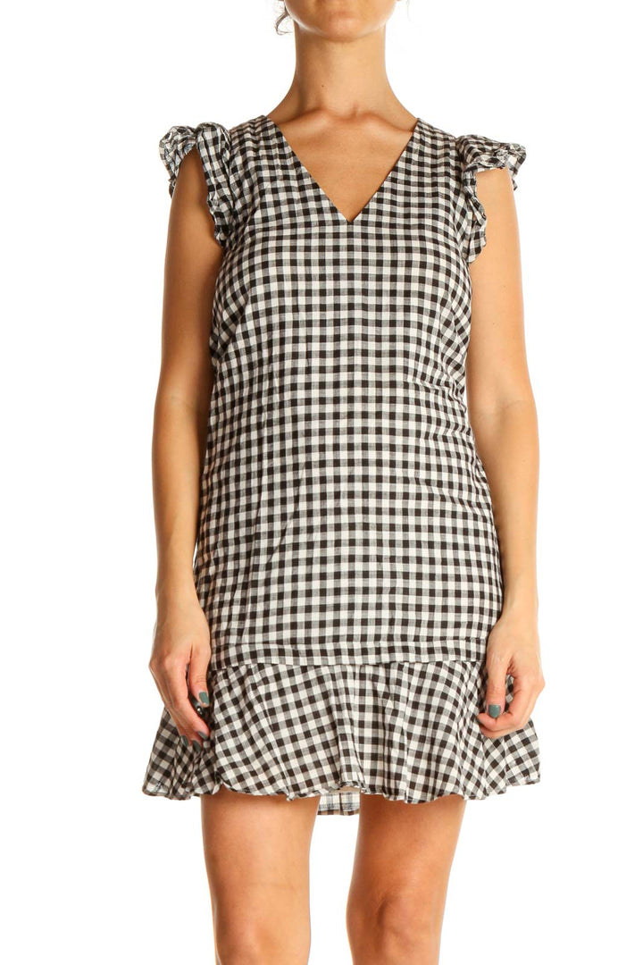 Black and White Gingham Sheath Dress