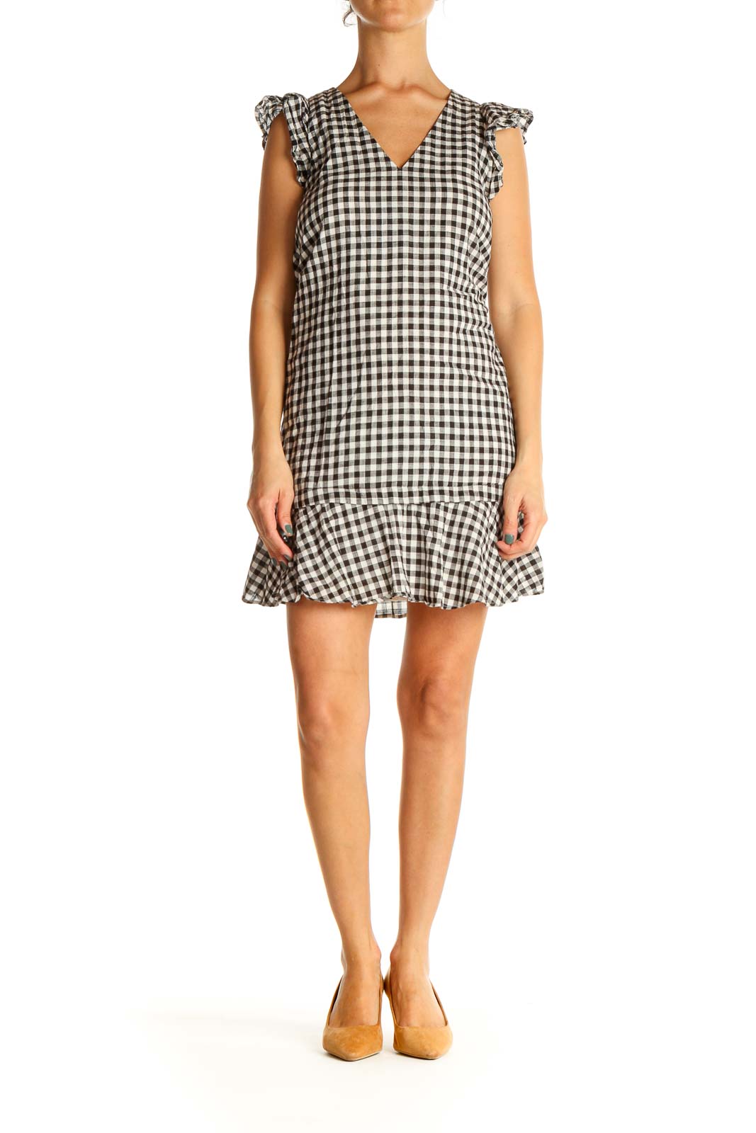 Black and White Gingham Sheath Dress