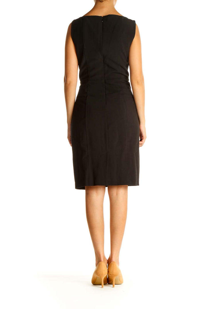 Black Solid Work Sheath Dress