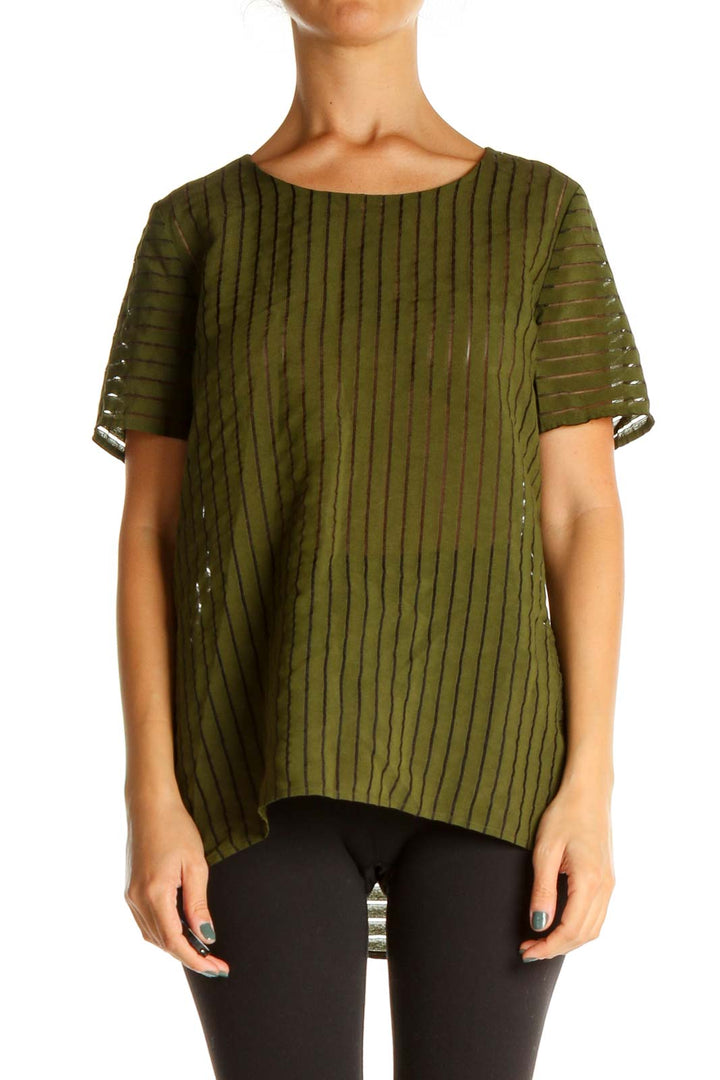 Green Textured All Day Wear Blouse