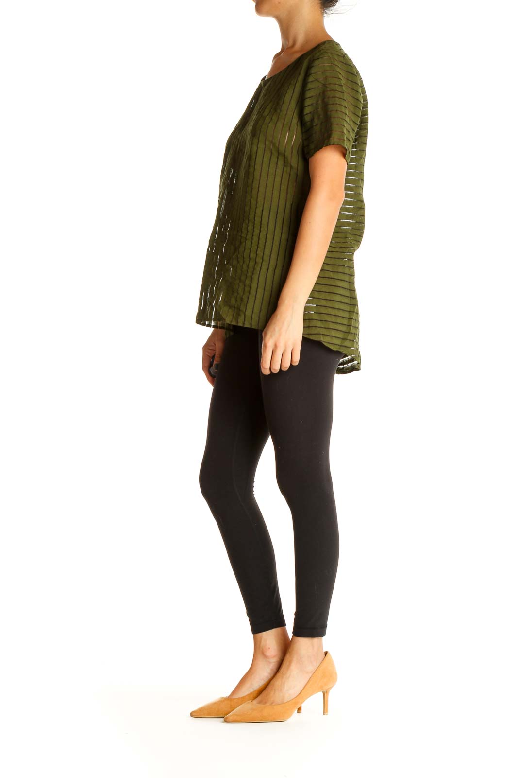 Green Textured All Day Wear Blouse