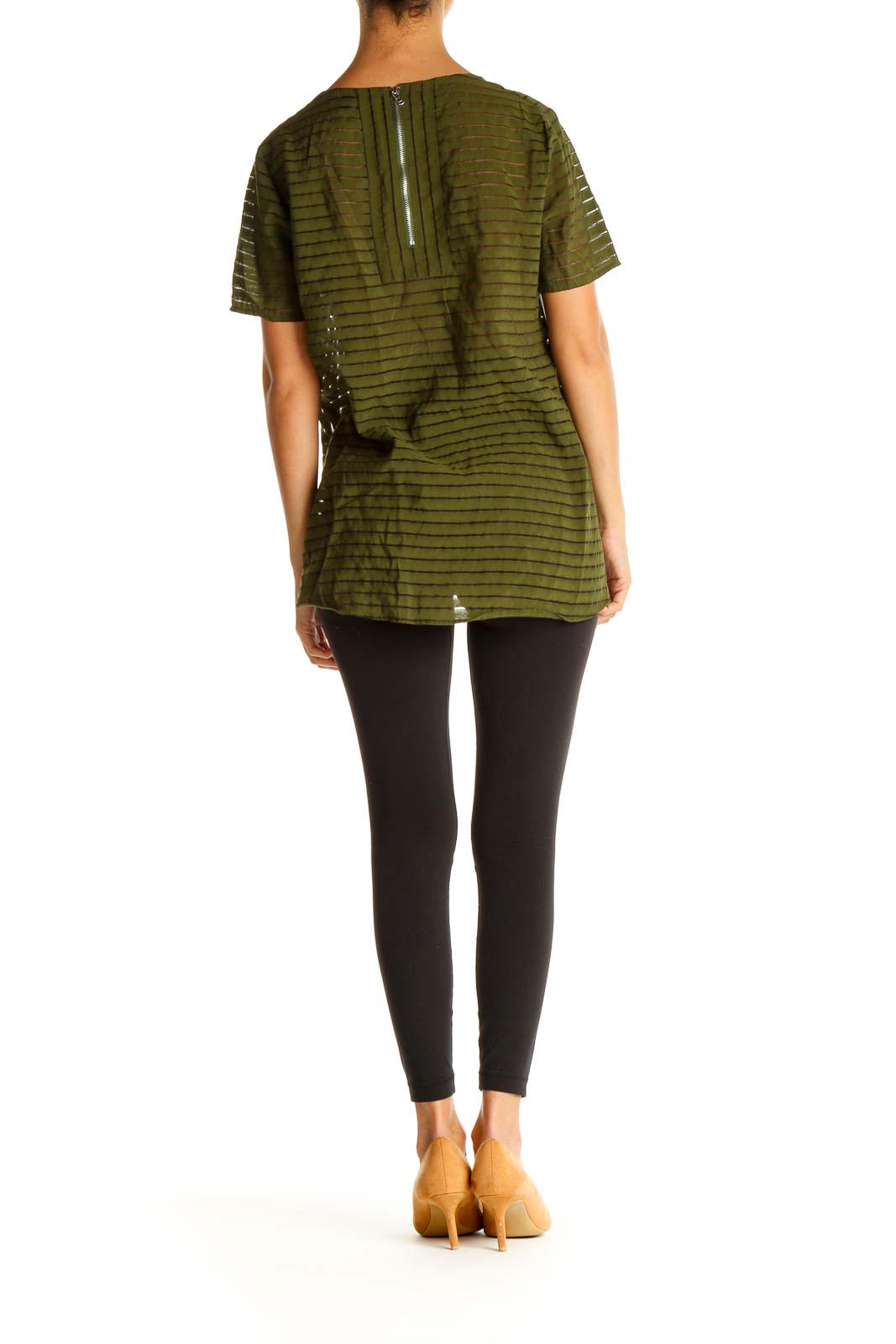 Green Textured All Day Wear Blouse