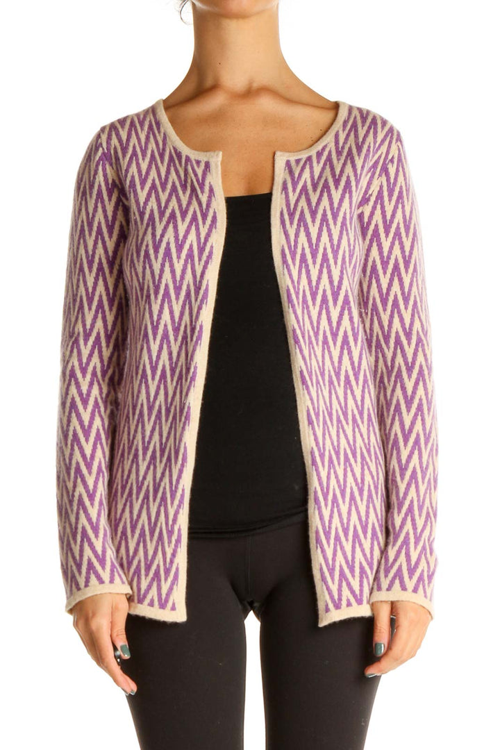 Purple Chevron Cardigan