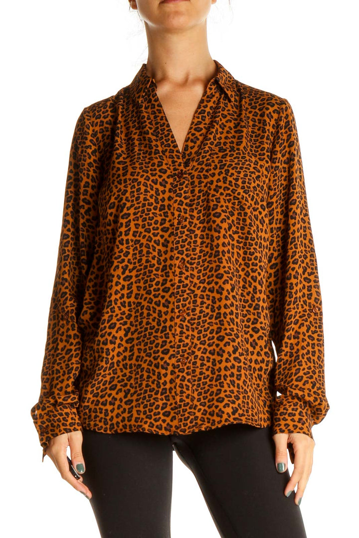 Brown Animal Print All Day Wear Shirt