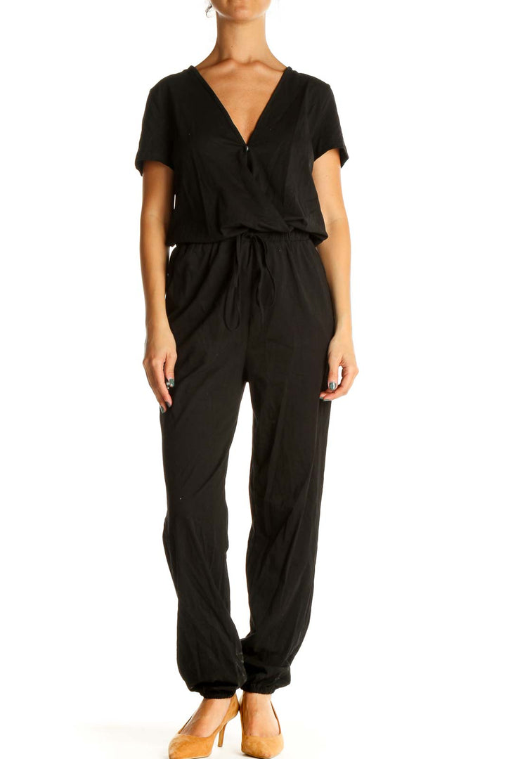 Black Solid Jumpsuit