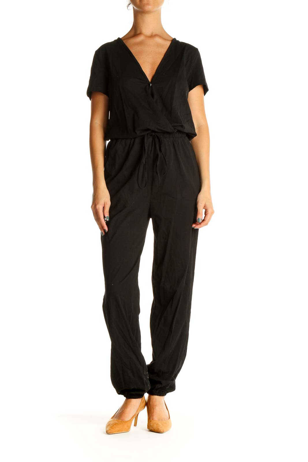 Black Solid Jumpsuit