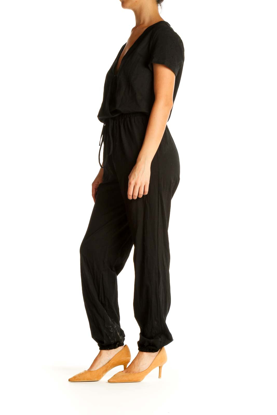 Black Solid Jumpsuit