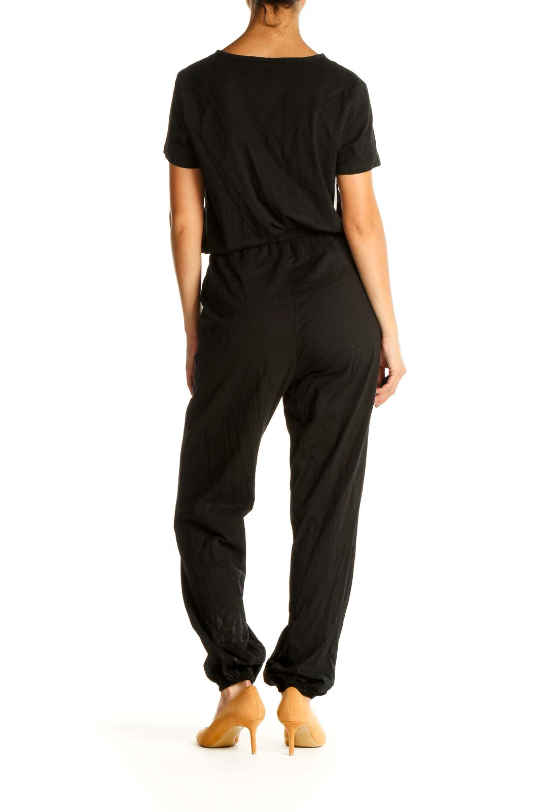 Black Solid Jumpsuit