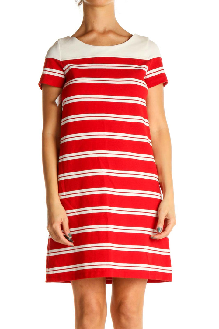 Red Striped Day A-Line Dress