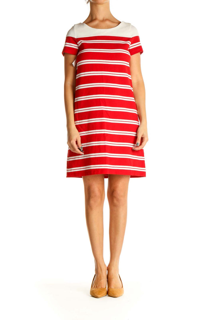 Red Striped Day A-Line Dress