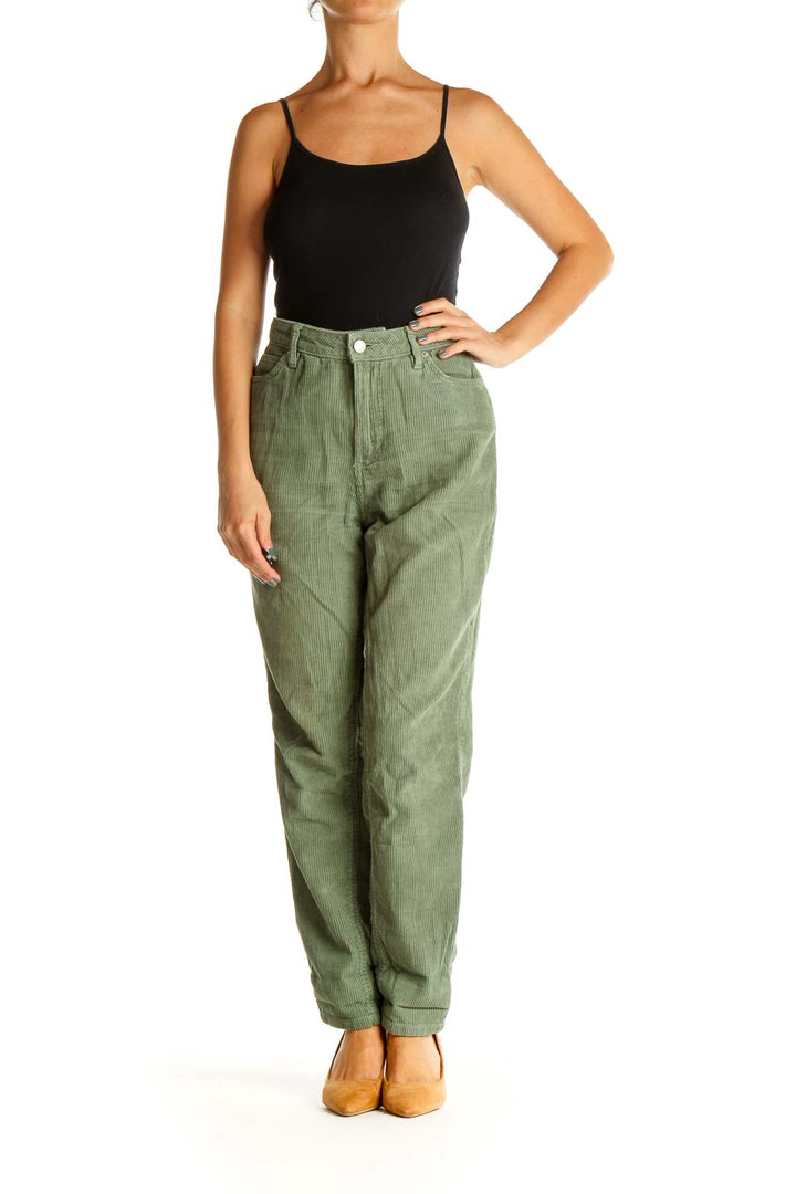 Green Straight Leg Corduroy Jeans